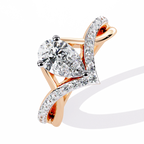 Heart Shape Solitaire Ring with CZ Stones