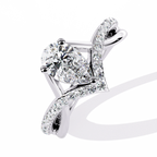 Heart Shape Solitaire Ring with CZ Stones