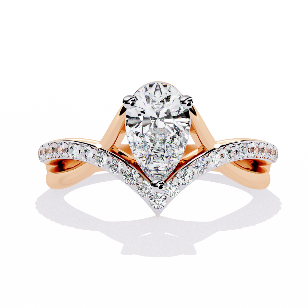 Heart Shape Solitaire Ring with CZ Stones