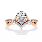 Heart Shape Solitaire Ring with CZ Stones