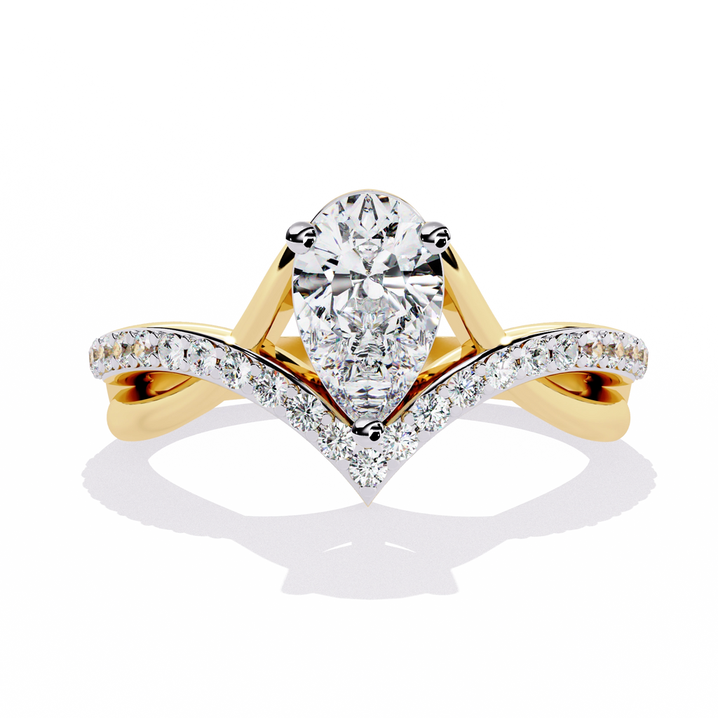Heart Shape Solitaire Ring with CZ Stones