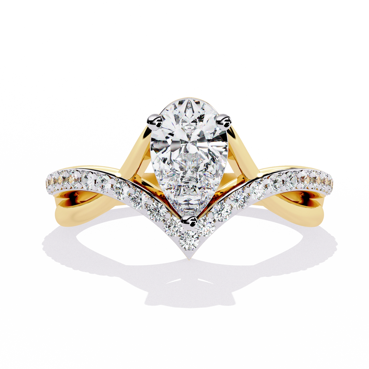 Heart Shape Solitaire Ring with CZ Stones