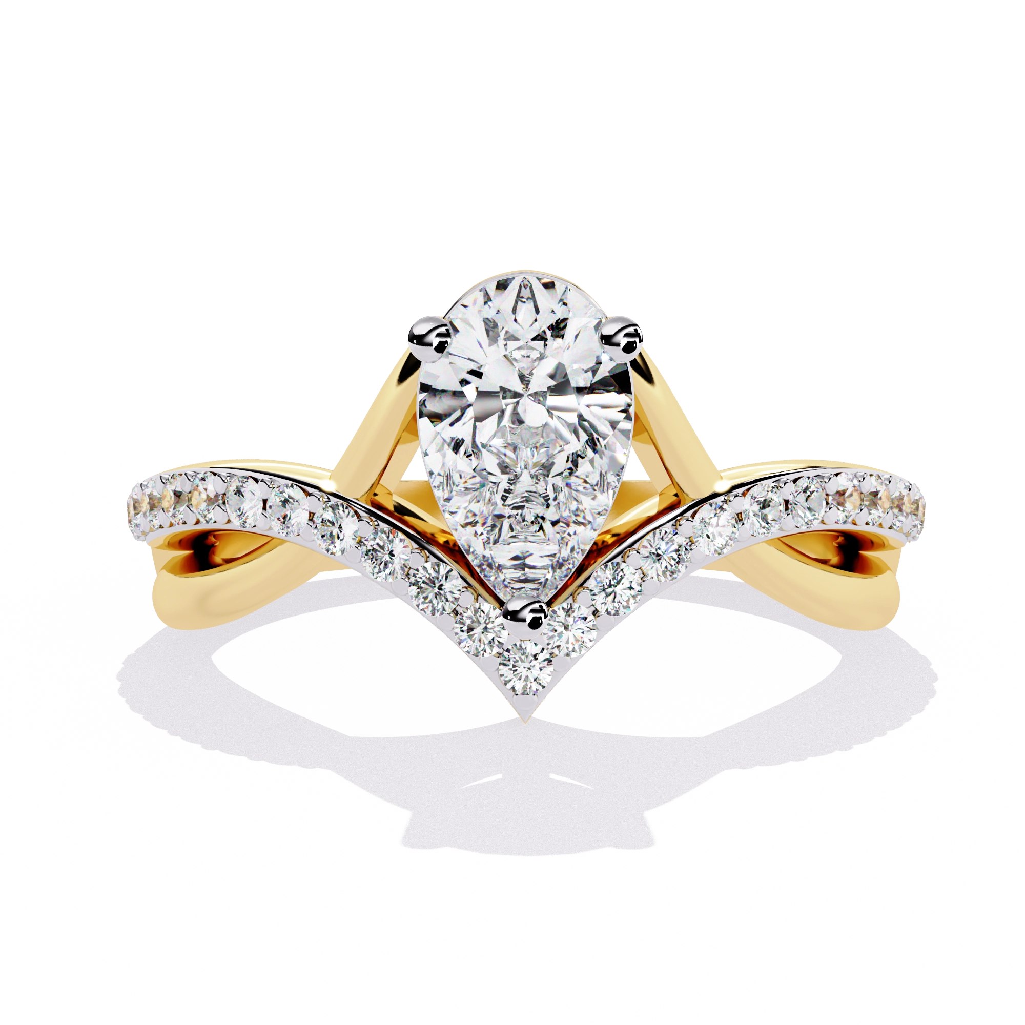 Heart Shape Solitaire Ring with CZ Stones