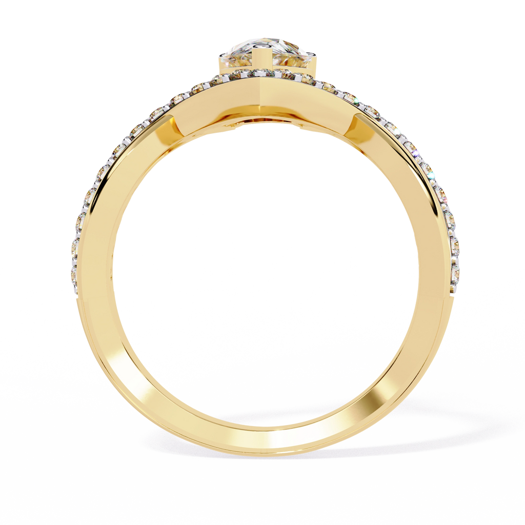 Heart Shape Solitaire Ring with CZ Stones