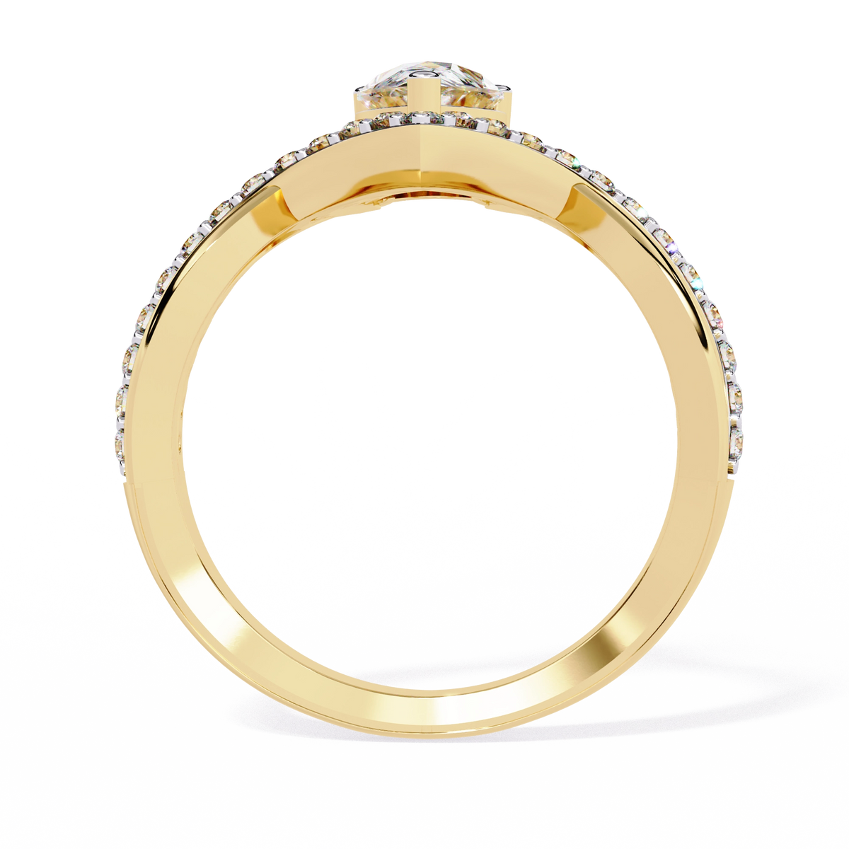 Heart Shape Solitaire Ring with CZ Stones