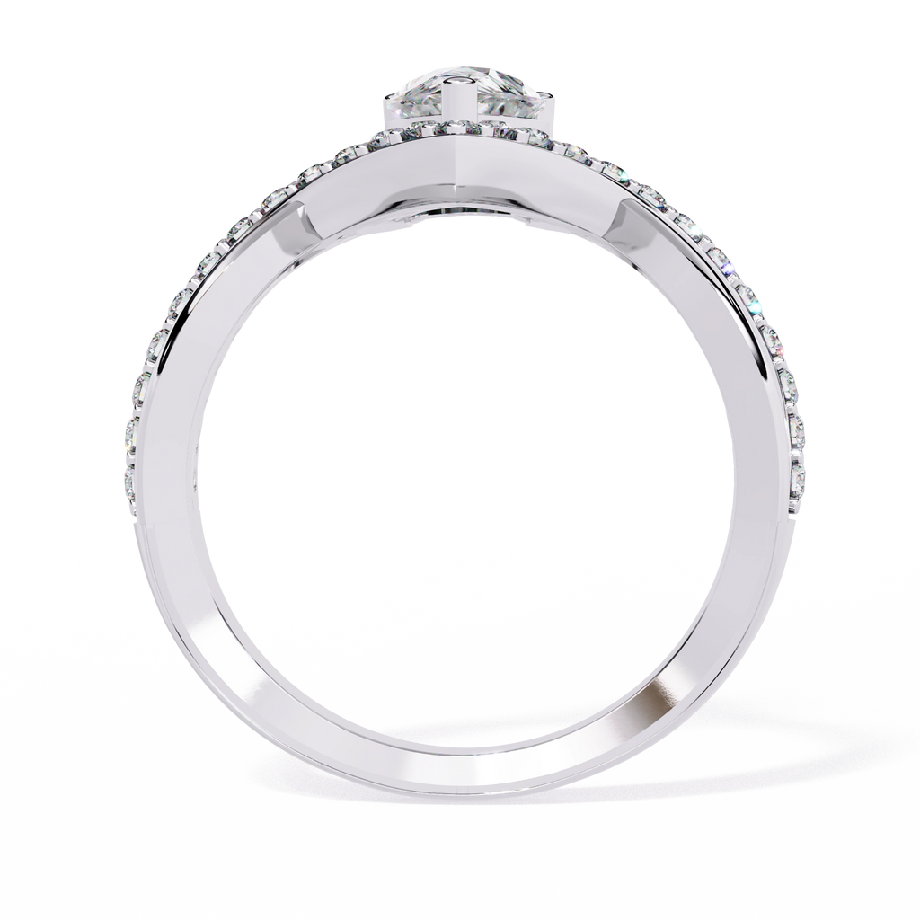 Heart Shape Solitaire Ring with CZ Stones