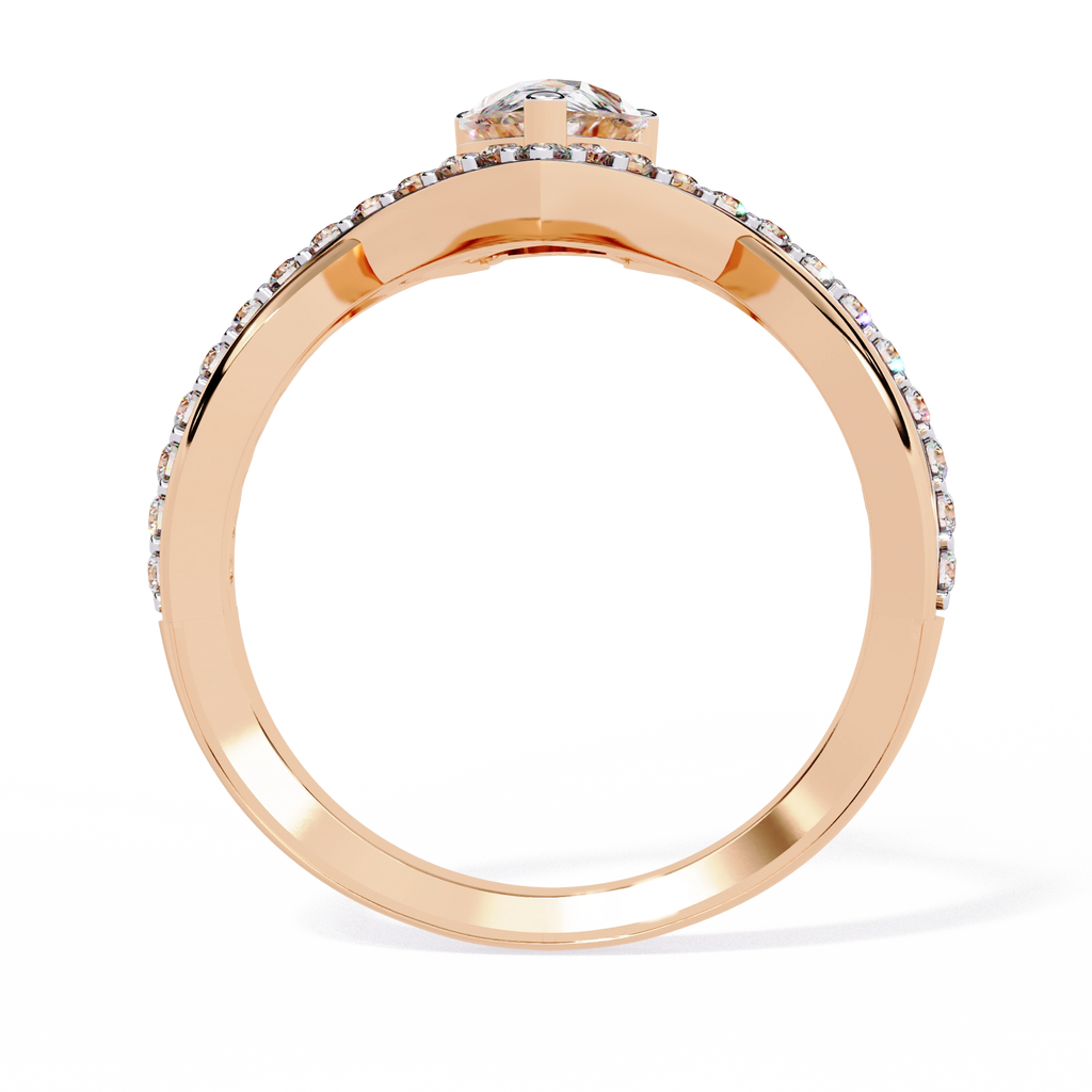Heart Shape Solitaire Ring with CZ Stones