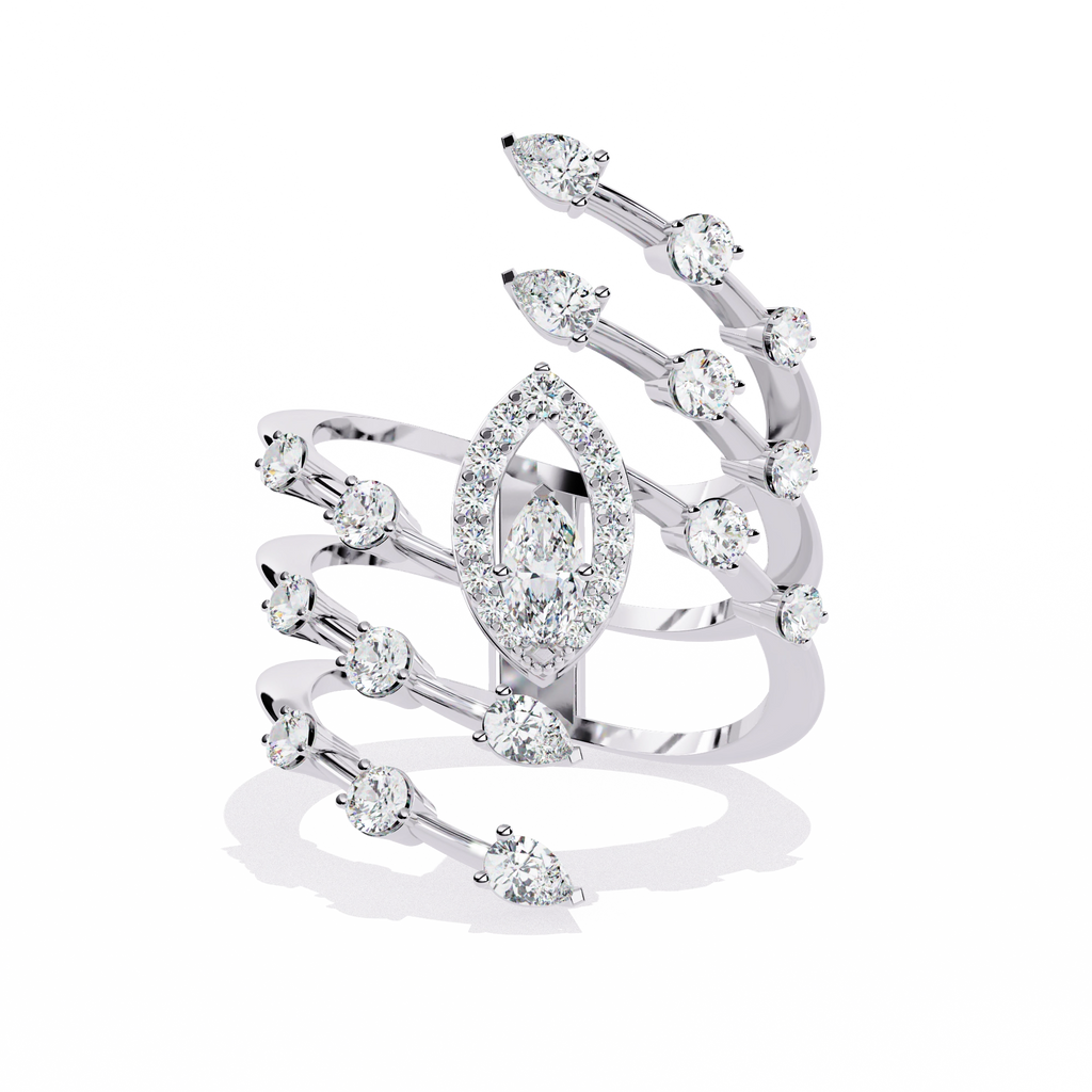 Elegant Marquise Diamond Multi-Band Ring
