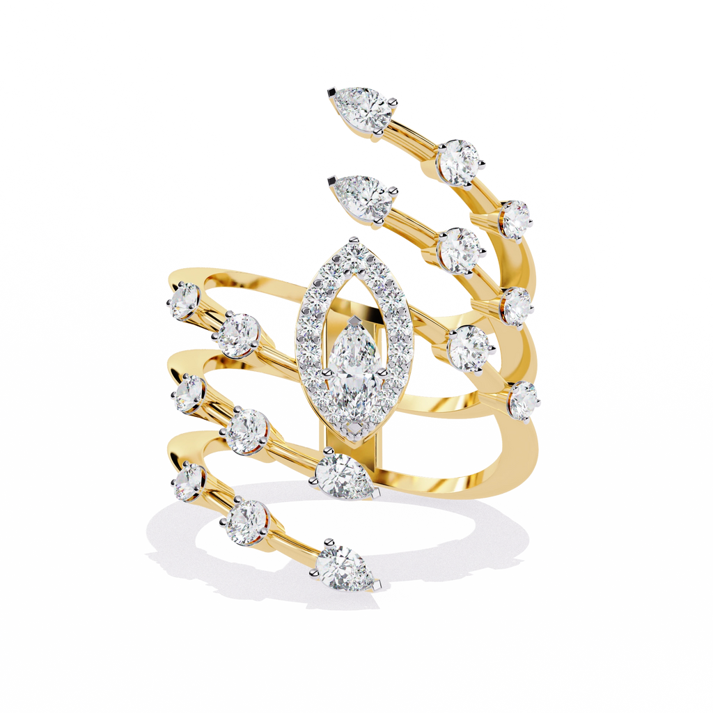 Elegant Marquise Diamond Multi-Band Ring