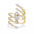 Elegant Marquise Diamond Multi-Band Ring