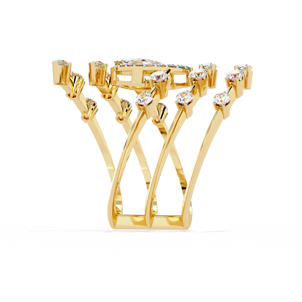 Elegant Marquise Diamond Multi-Band Ring