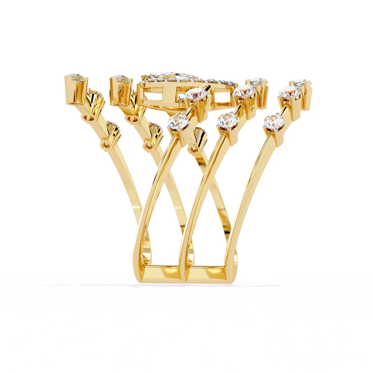 Elegant Marquise Diamond Multi-Band Ring