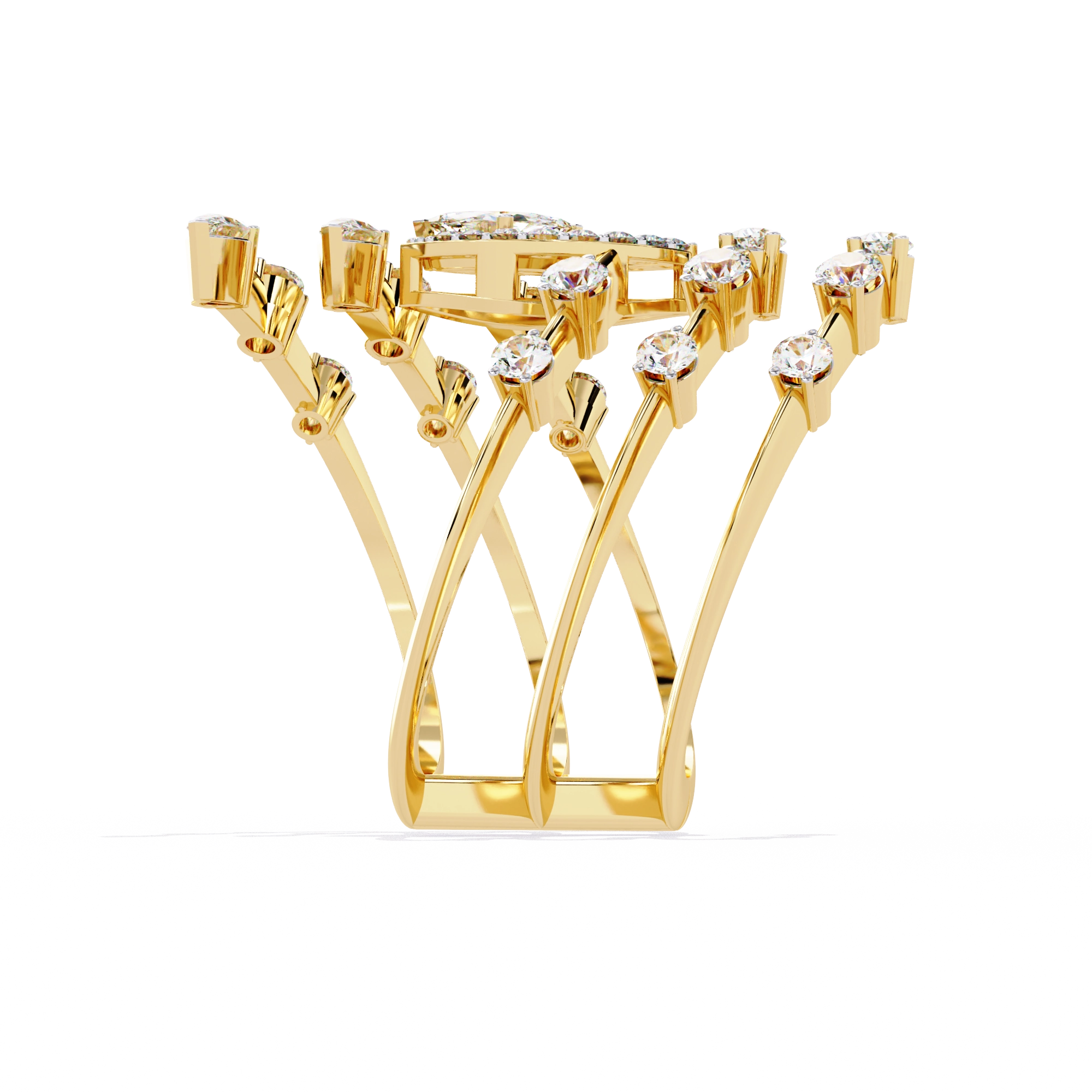 Elegant Marquise Diamond Multi-Band Ring