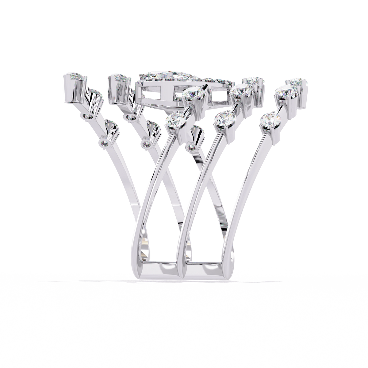 Elegant Marquise Diamond Multi-Band Ring
