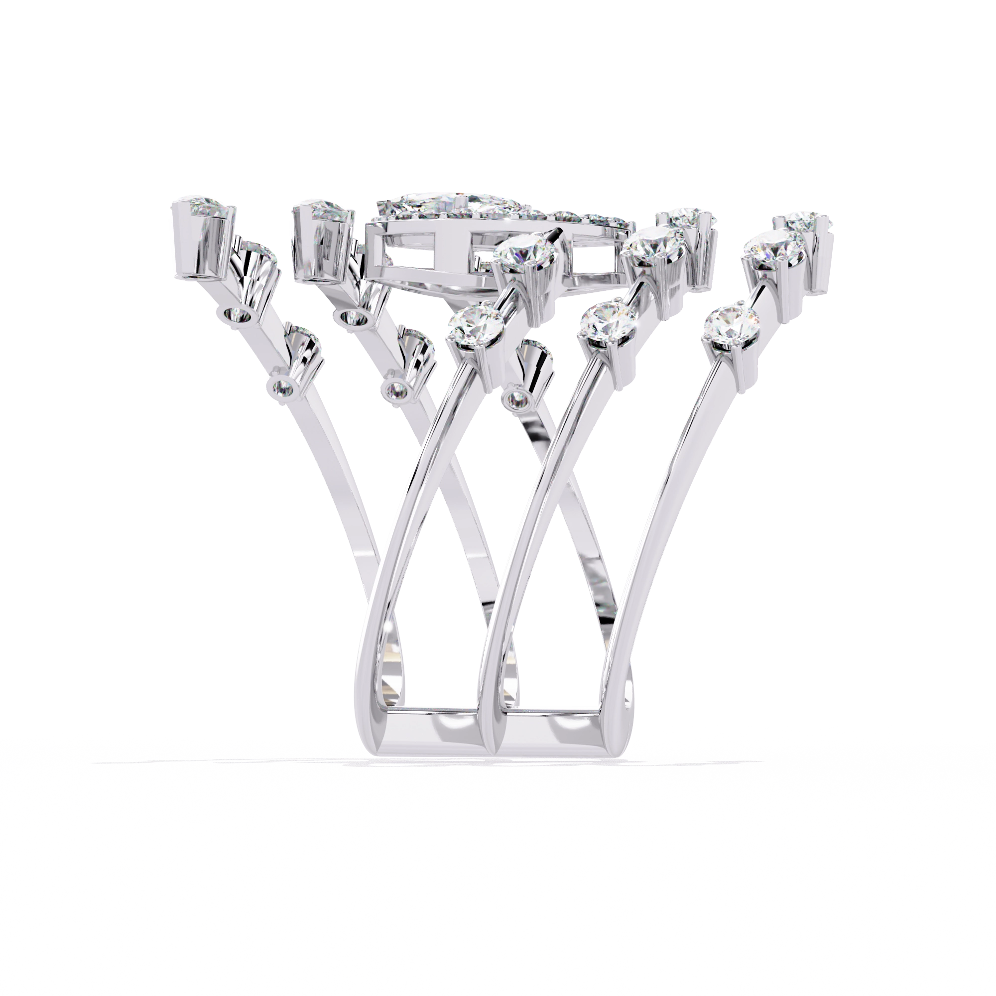 Elegant Marquise Diamond Multi-Band Ring