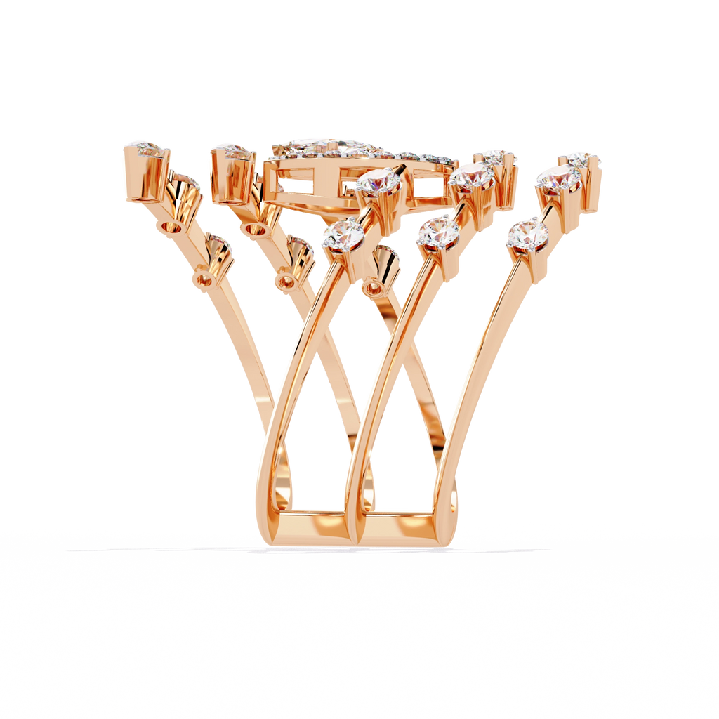 Elegant Marquise Diamond Multi-Band Ring