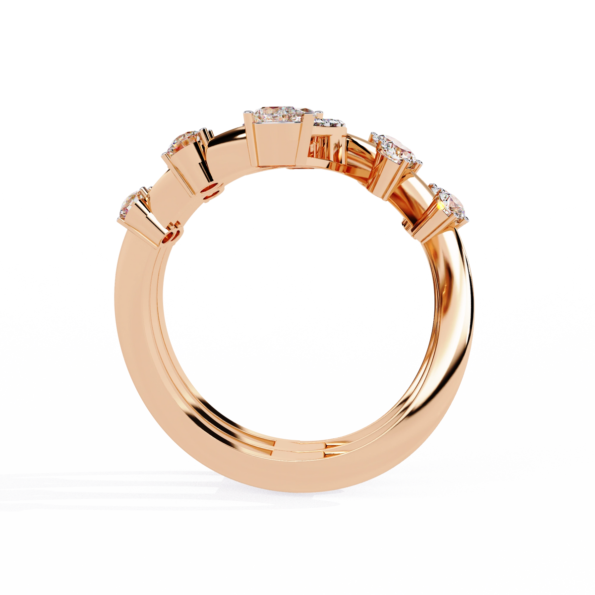 Elegant Marquise Diamond Multi-Band Ring