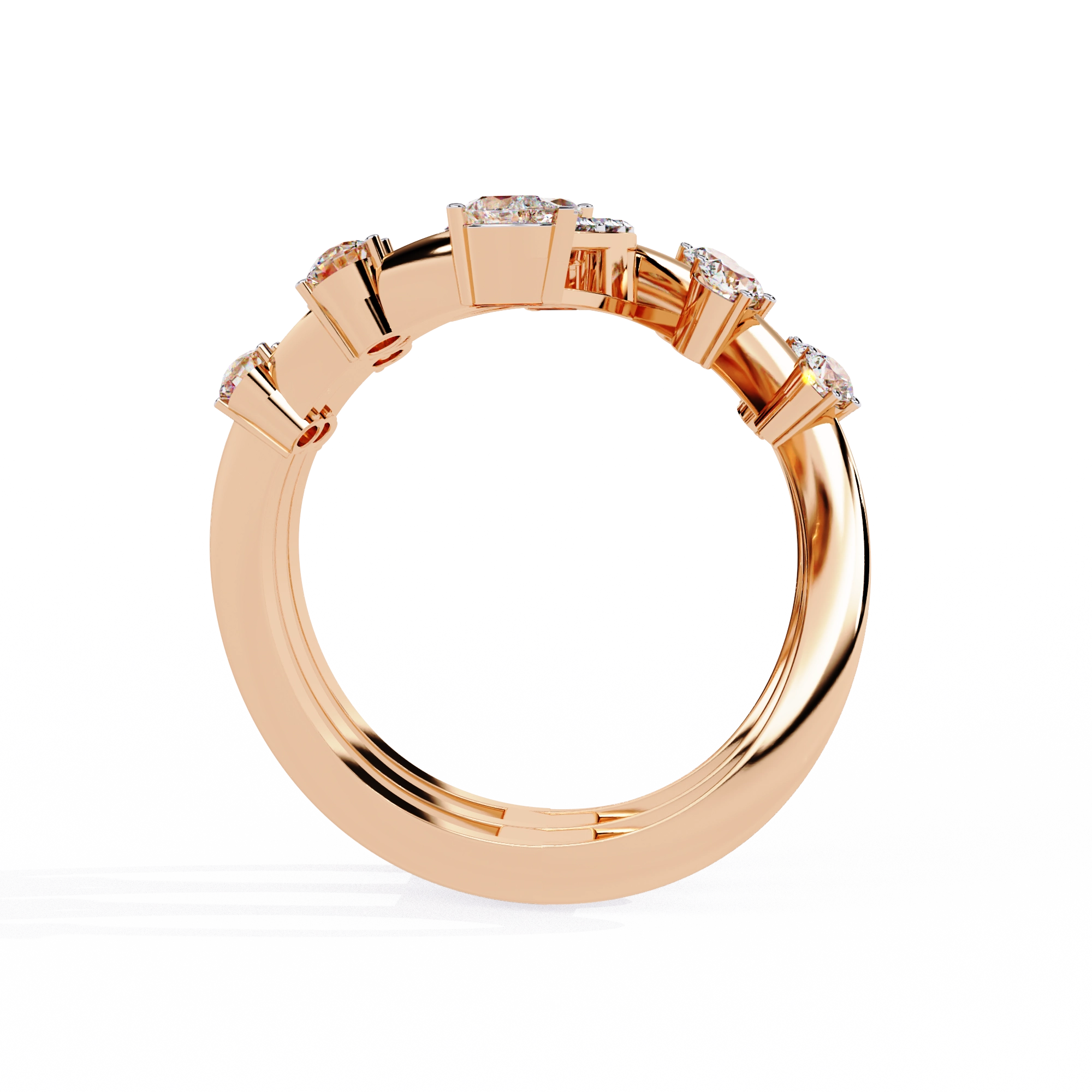 Elegant Marquise Diamond Multi-Band Ring