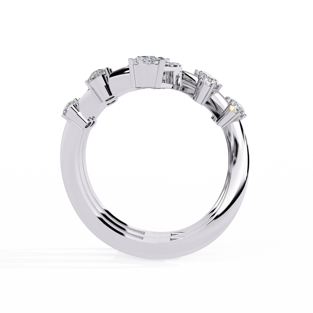 Elegant Marquise Diamond Multi-Band Ring
