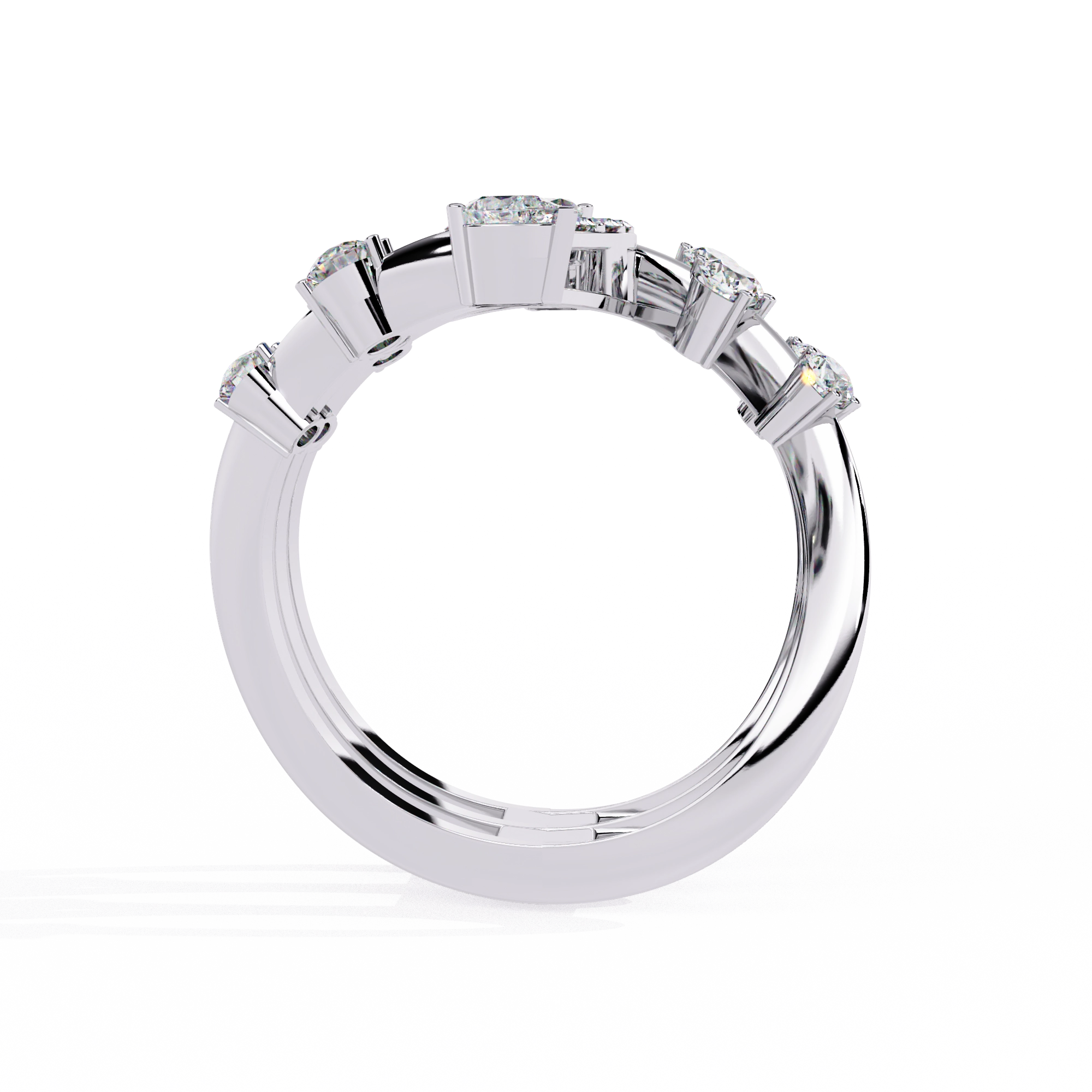 Elegant Marquise Diamond Multi-Band Ring