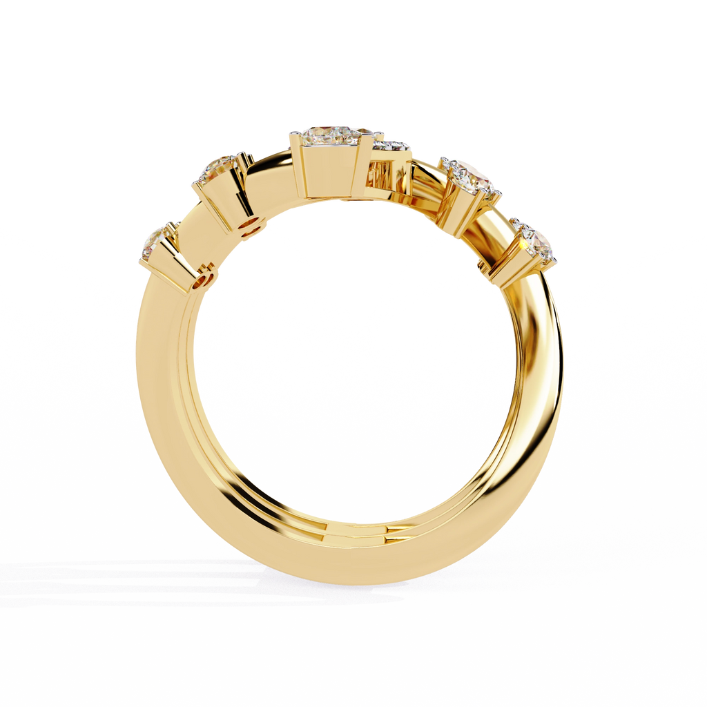 Elegant Marquise Diamond Multi-Band Ring