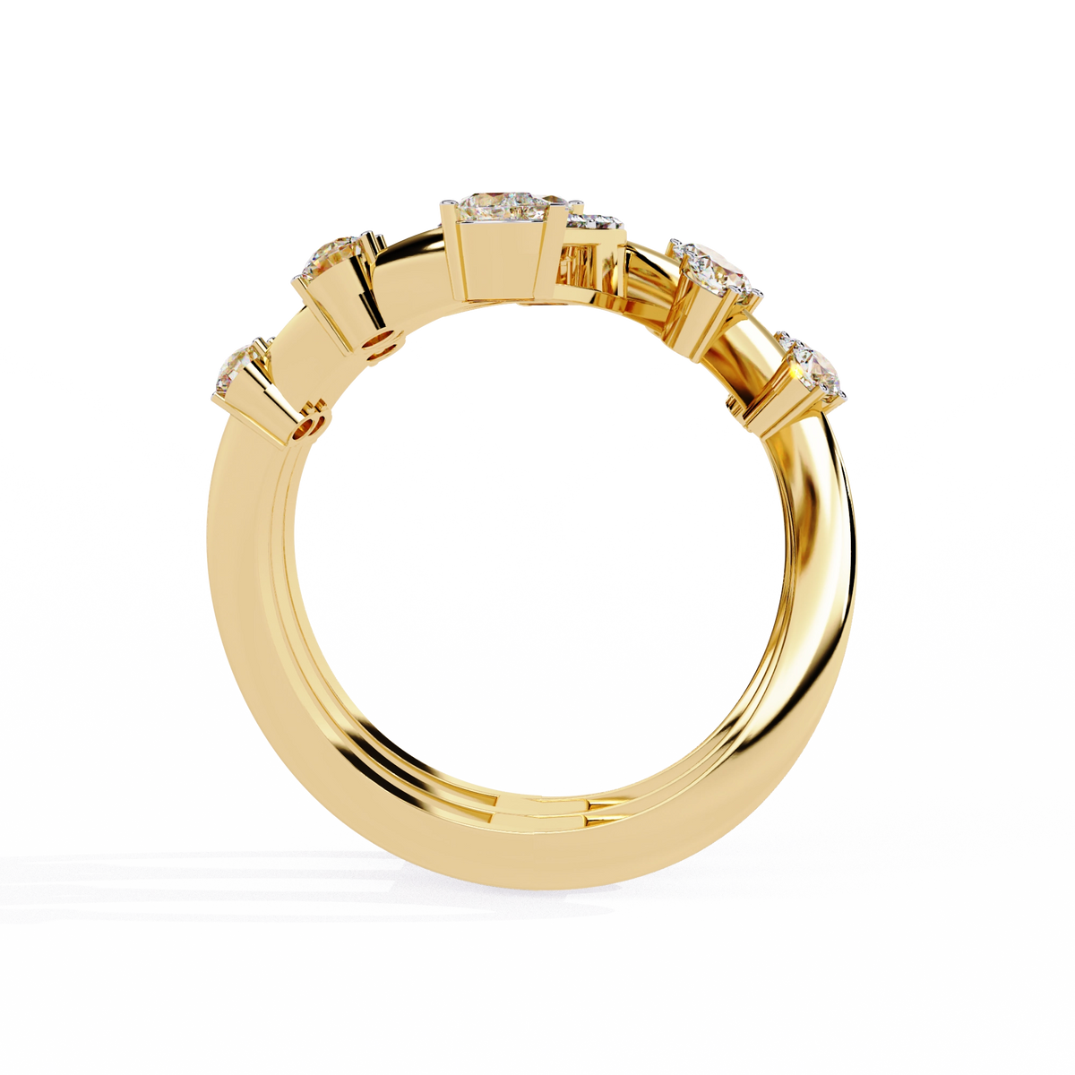 Elegant Marquise Diamond Multi-Band Ring