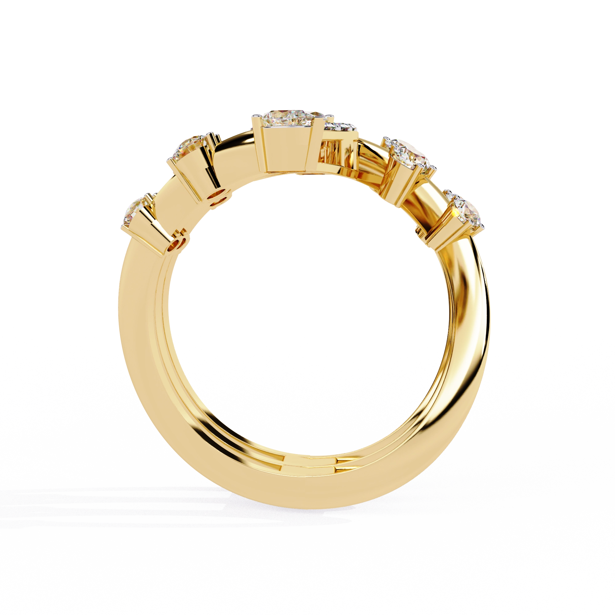 Elegant Marquise Diamond Multi-Band Ring