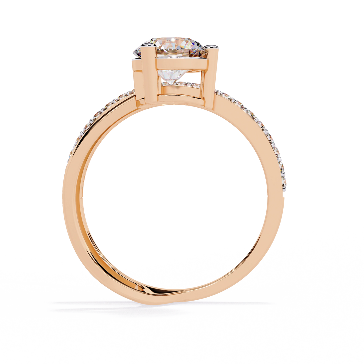 Elegant Criss-Cross Solitaire Diamond Ring
