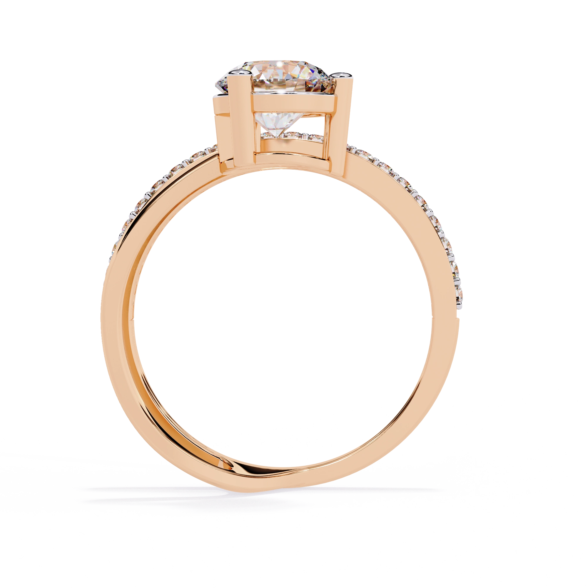 Elegant Criss-Cross Solitaire Diamond Ring