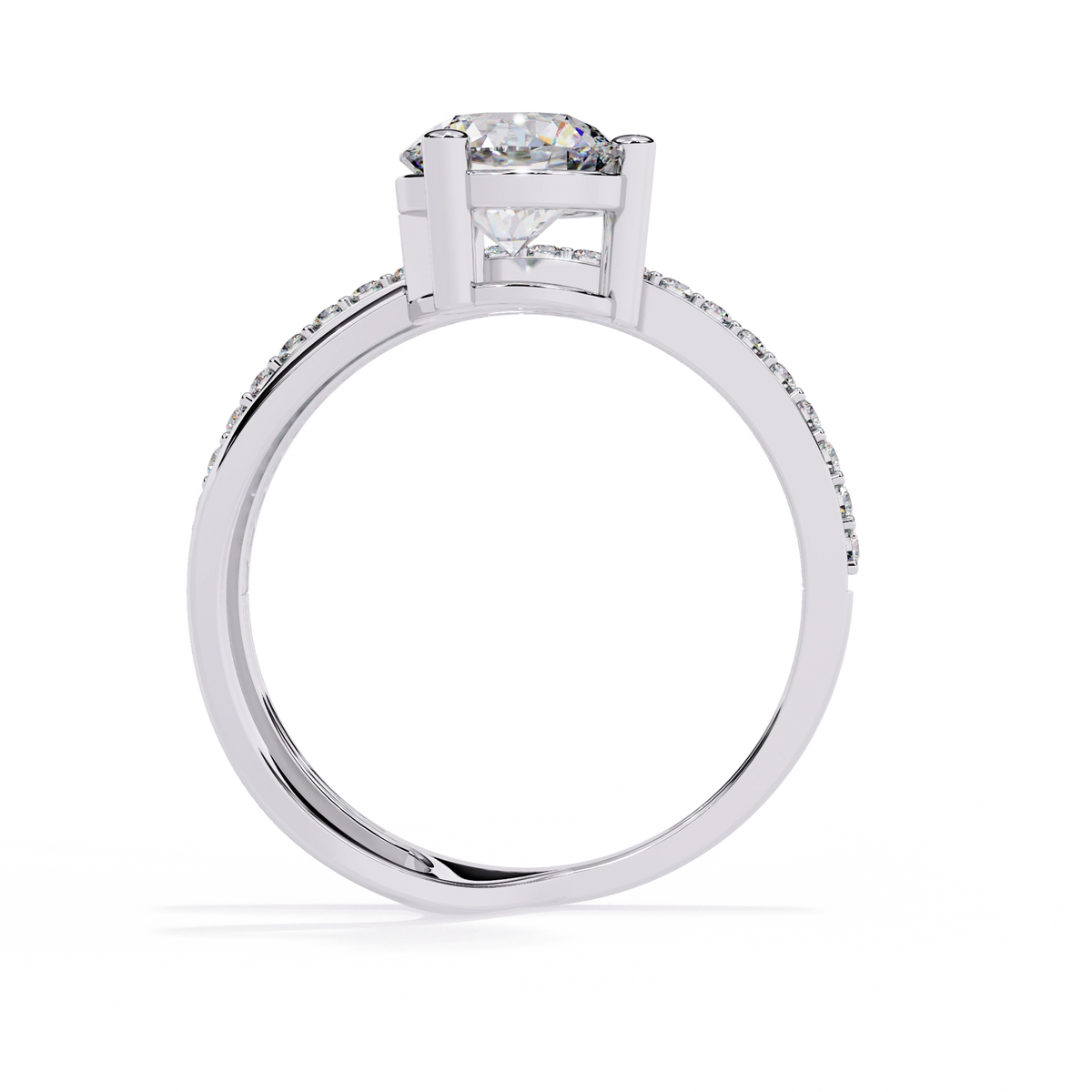Elegant Criss-Cross Solitaire Diamond Ring