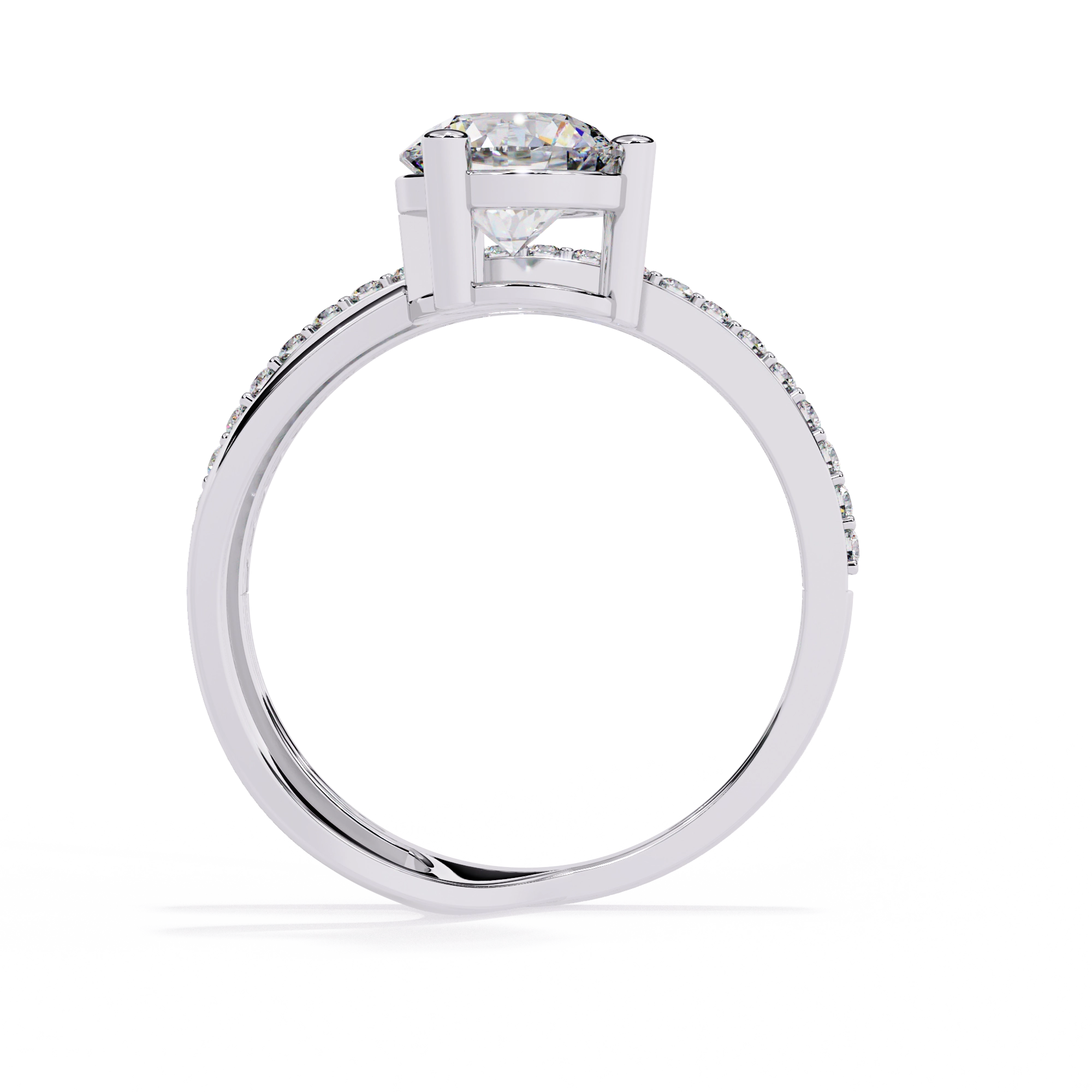 Elegant Criss-Cross Solitaire Diamond Ring
