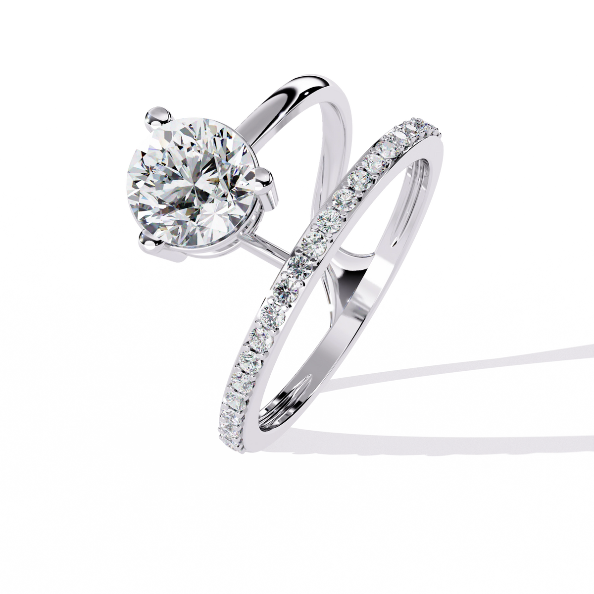 Elegant Criss-Cross Solitaire Diamond Ring