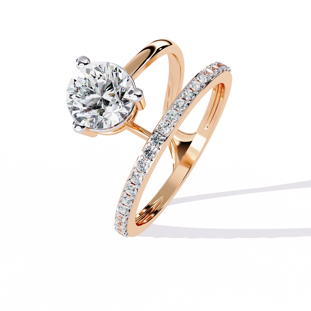 Elegant Criss-Cross Solitaire Diamond Ring