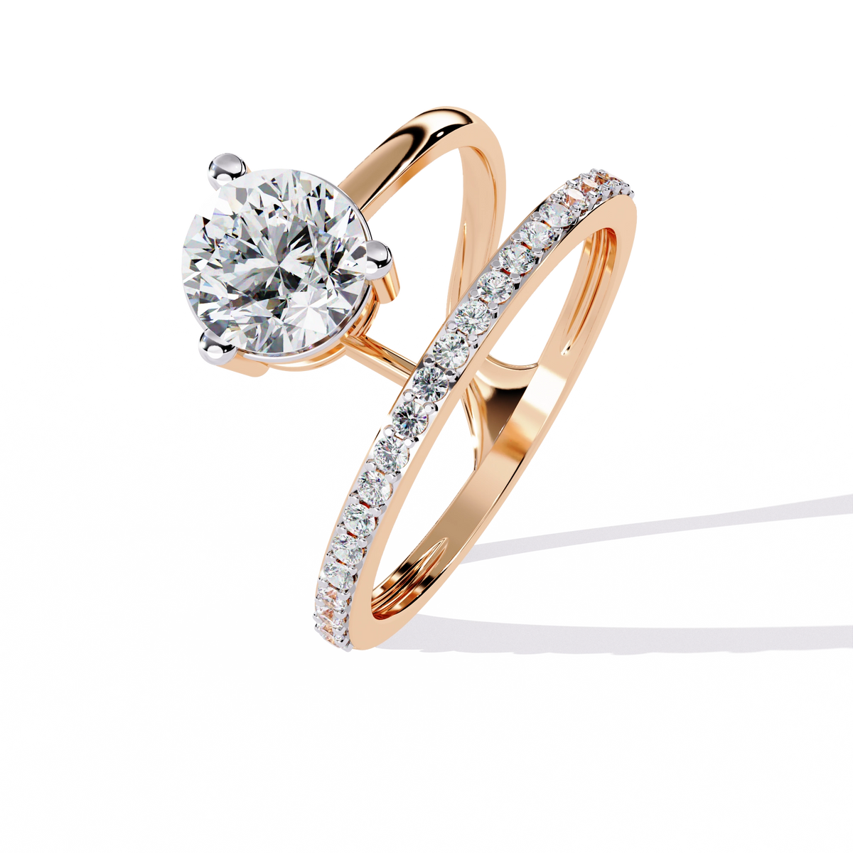Elegant Criss-Cross Solitaire Diamond Ring
