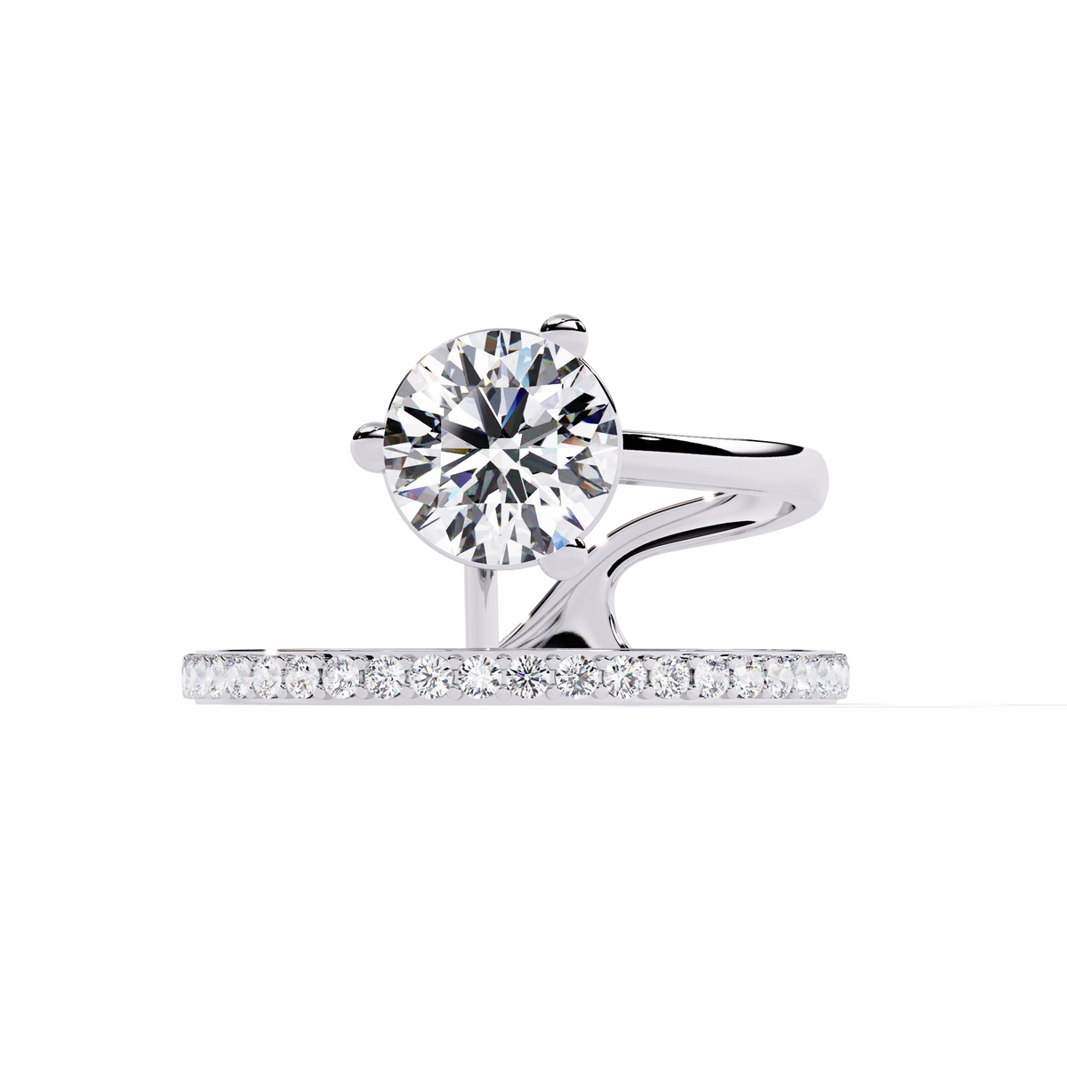Elegant Criss-Cross Solitaire Diamond Ring