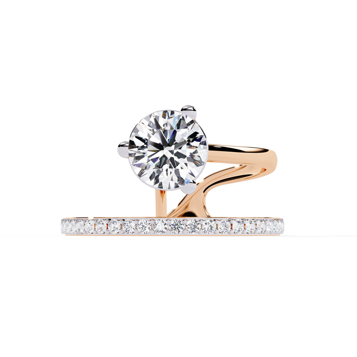 Elegant Criss-Cross Solitaire Diamond Ring