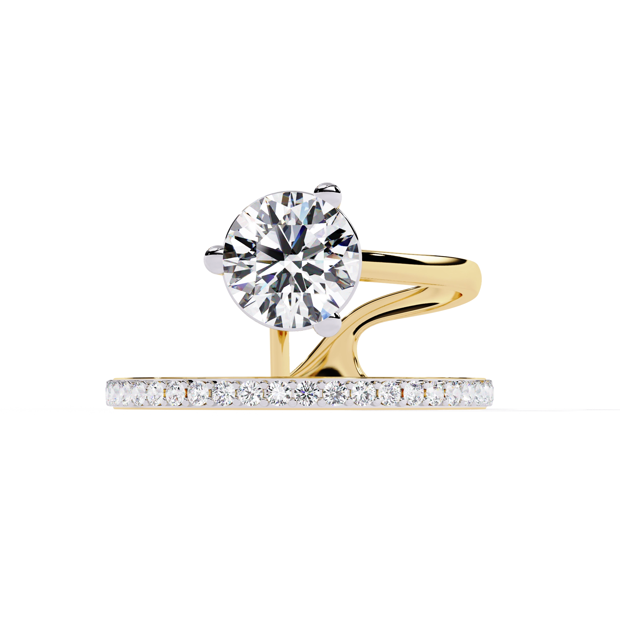 Elegant Criss-Cross Solitaire Diamond Ring