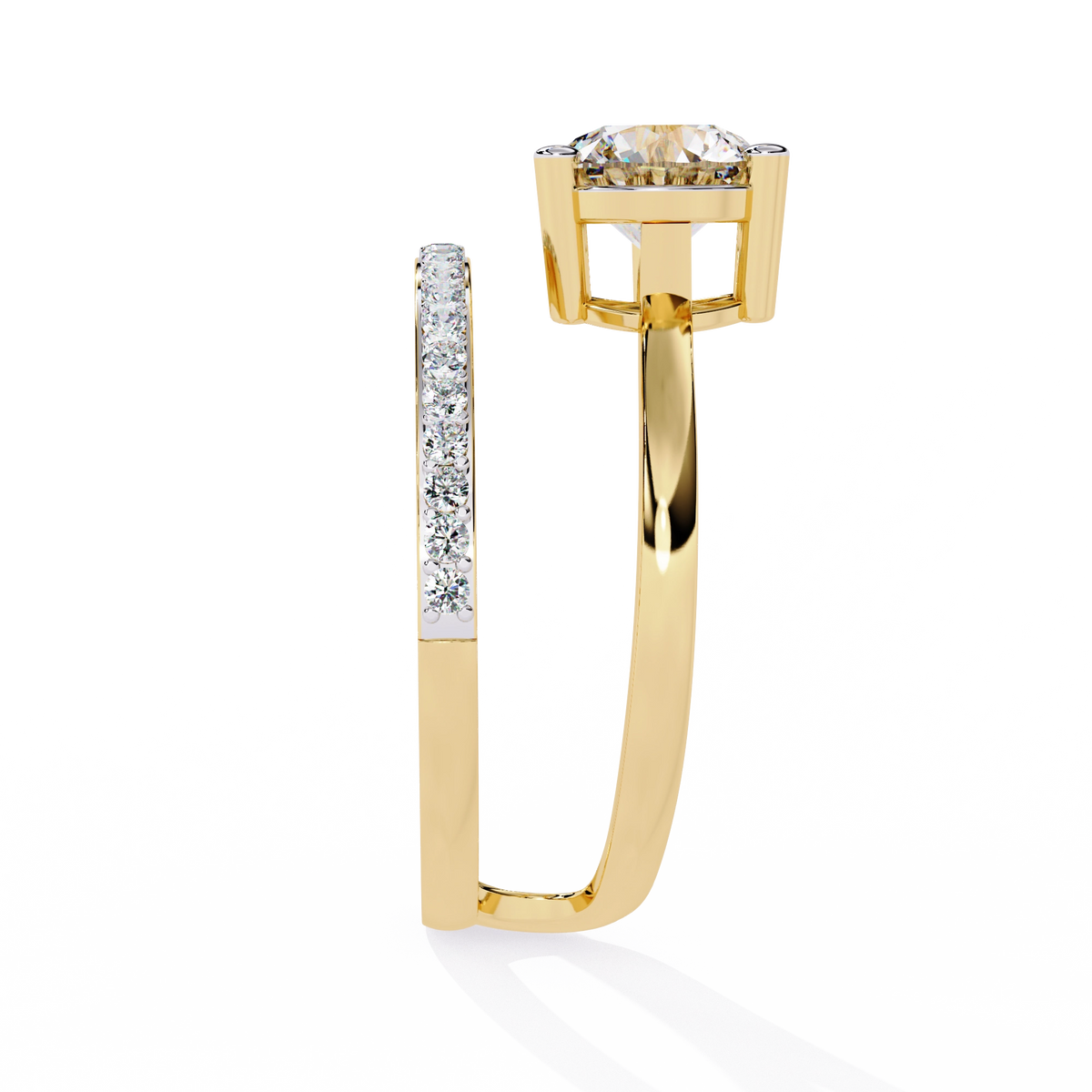 Elegant Criss-Cross Solitaire Diamond Ring