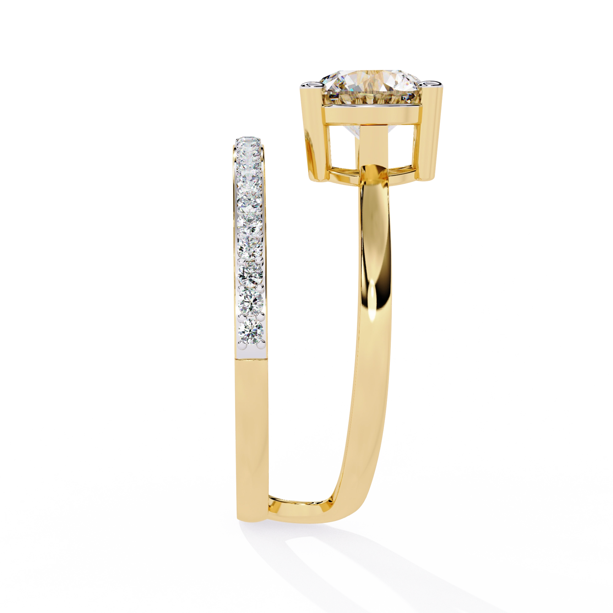 Elegant Criss-Cross Solitaire Diamond Ring