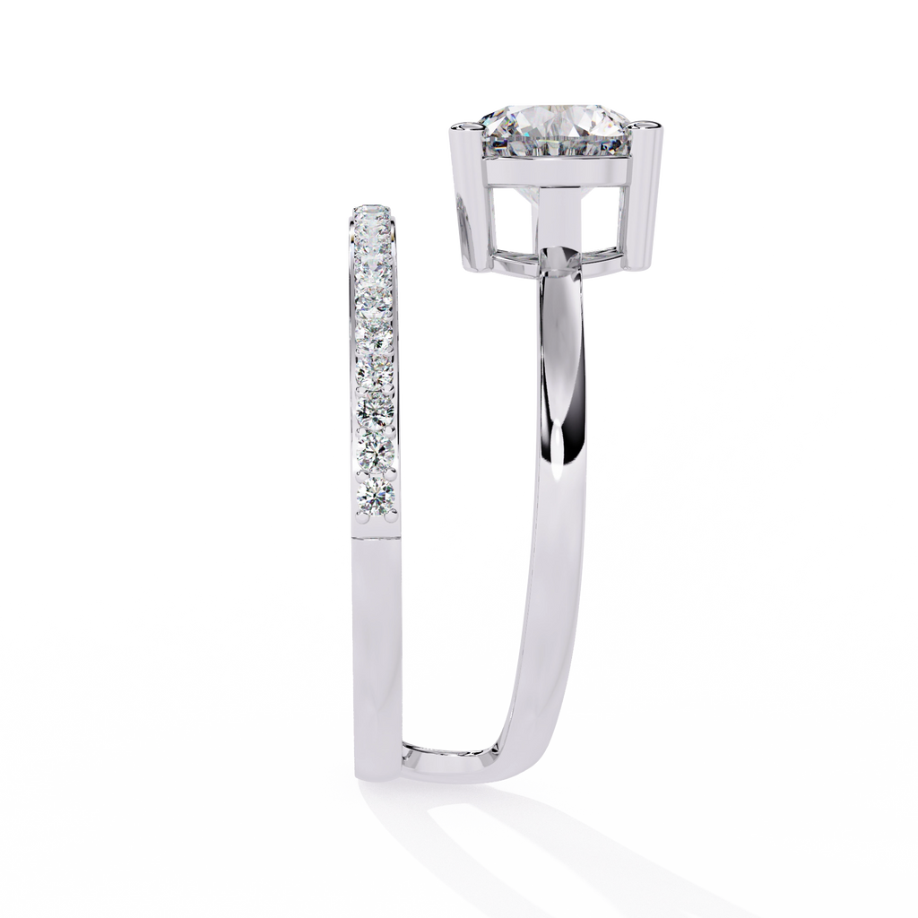Elegant Criss-Cross Solitaire Diamond Ring