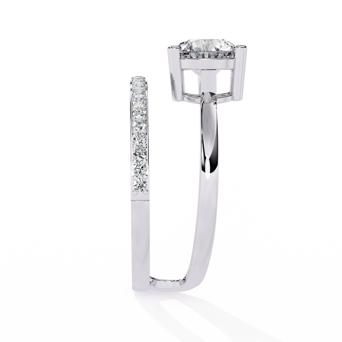 Elegant Criss-Cross Solitaire Diamond Ring