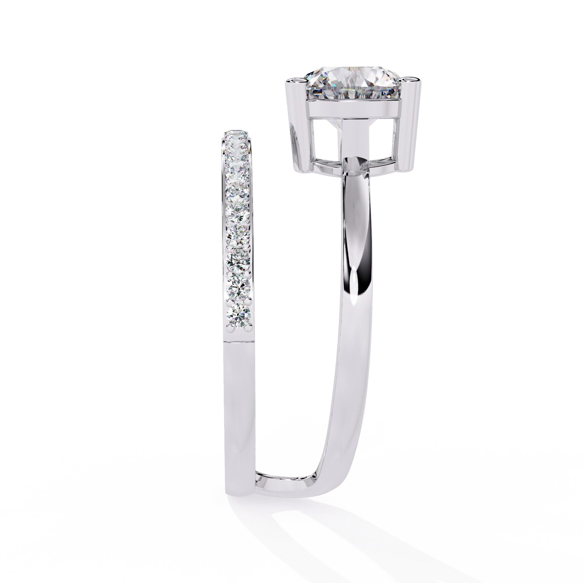 Elegant Criss-Cross Solitaire Diamond Ring