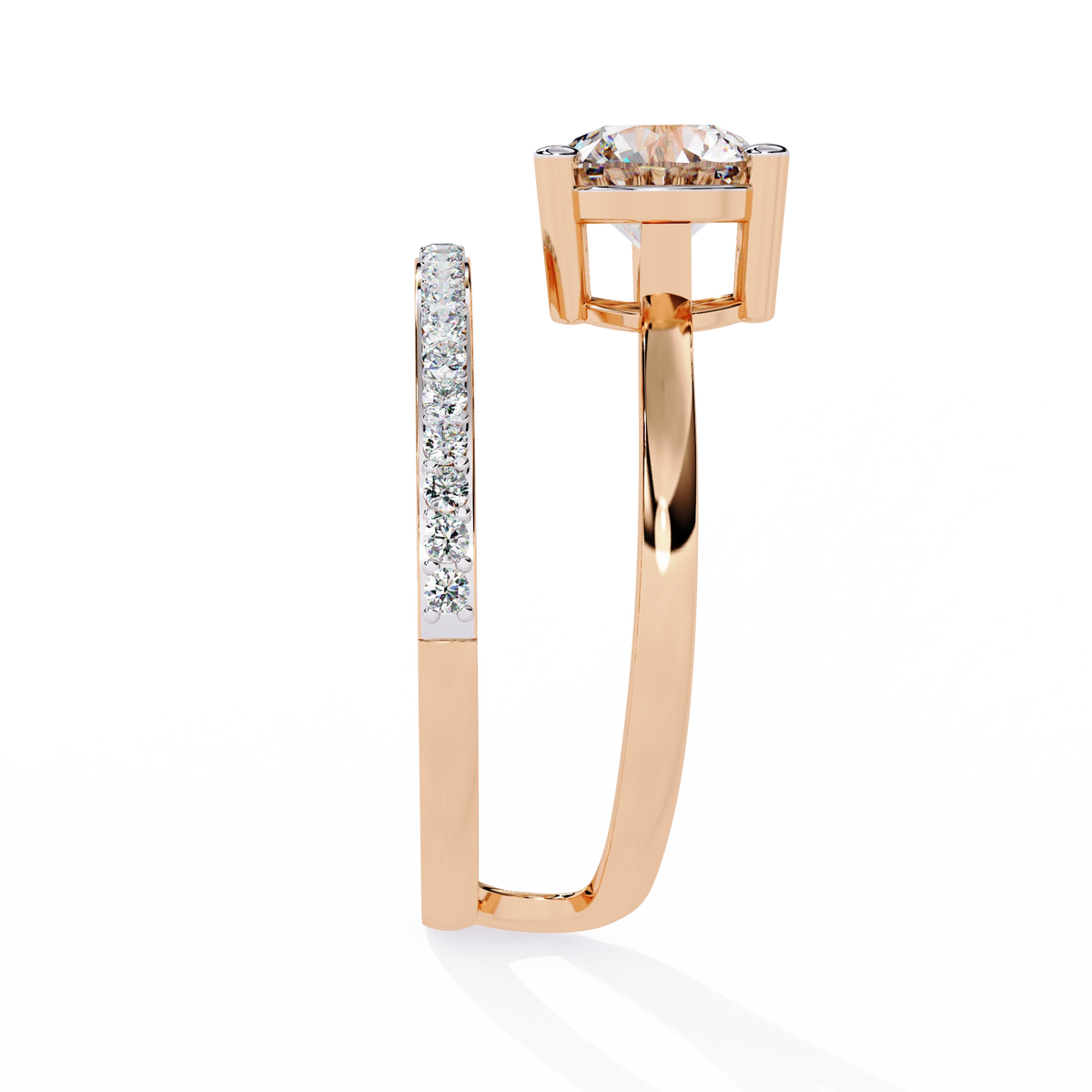 Elegant Criss-Cross Solitaire Diamond Ring