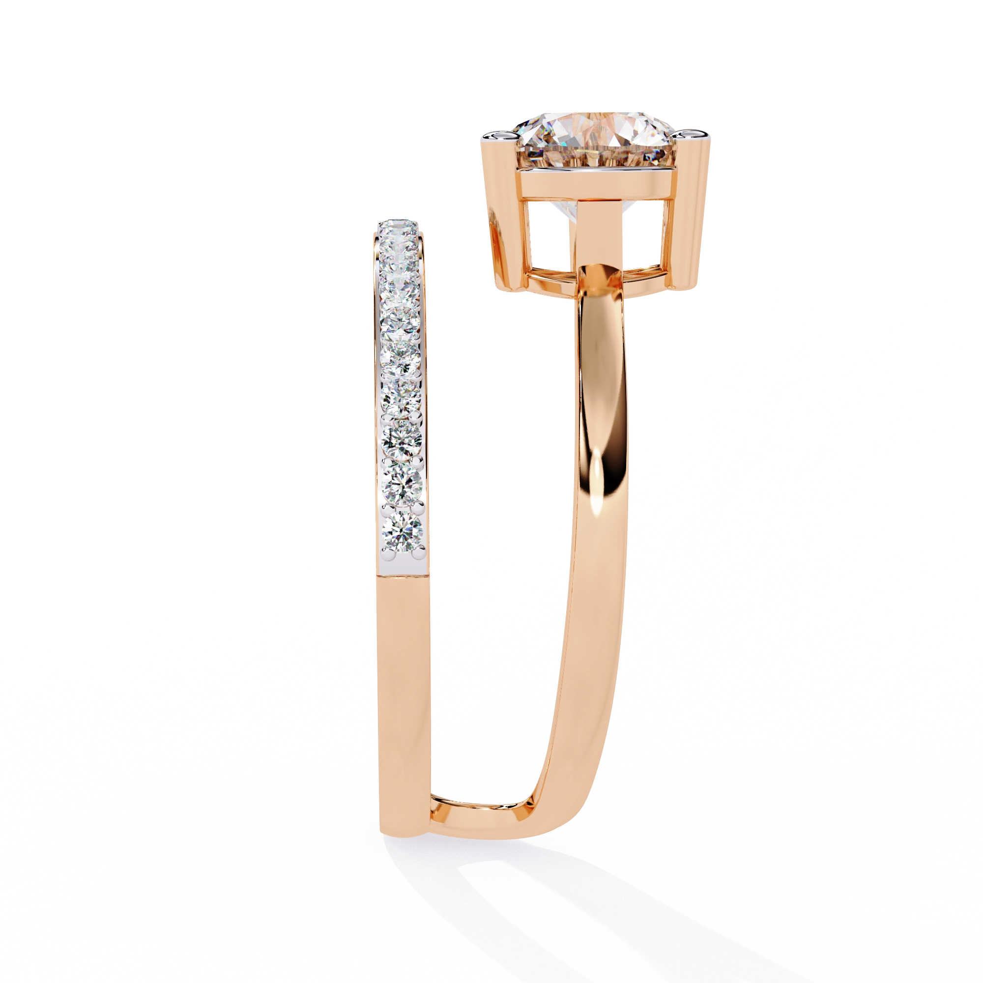 Elegant Criss-Cross Solitaire Diamond Ring