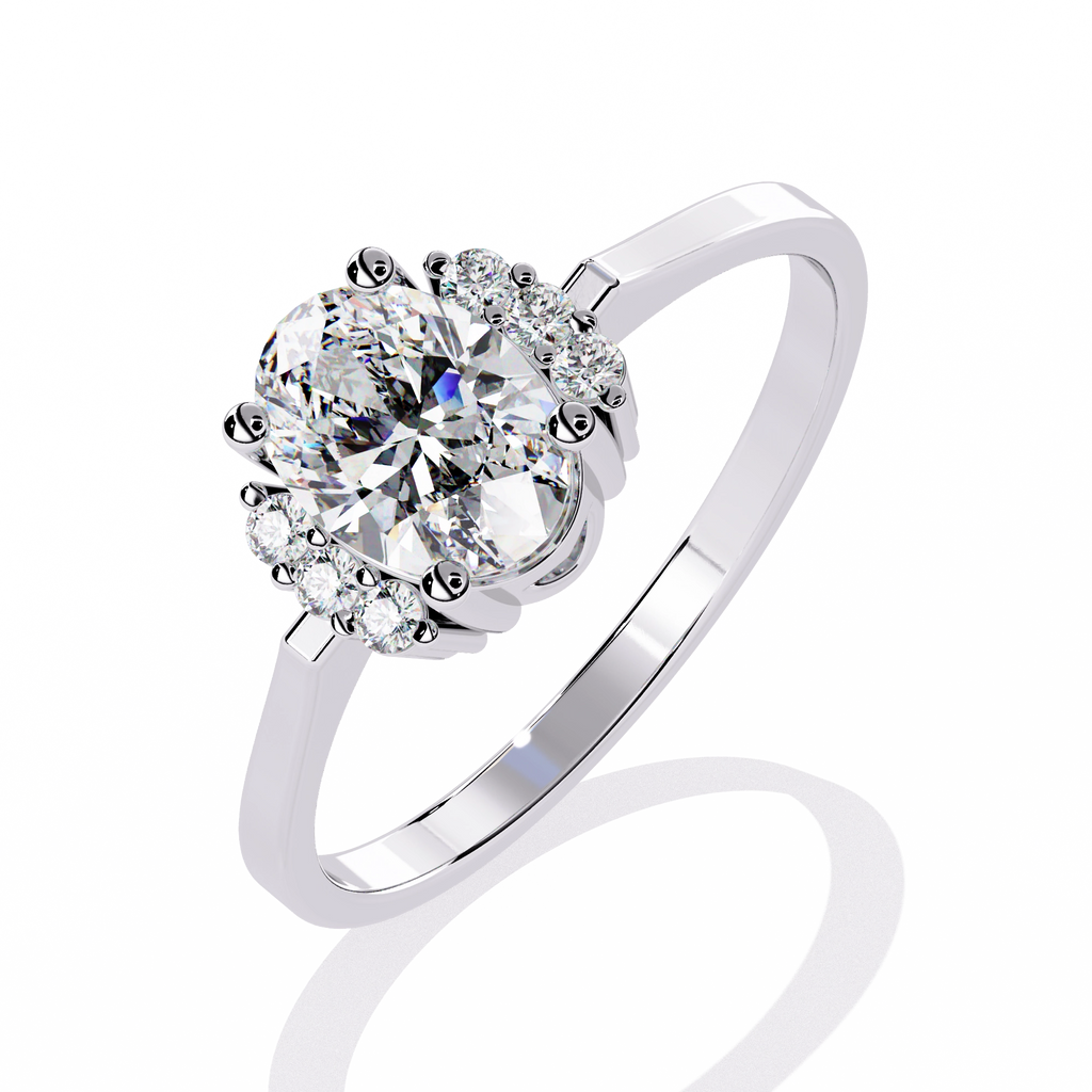 Elegant Oval-Cut Crystal Ring