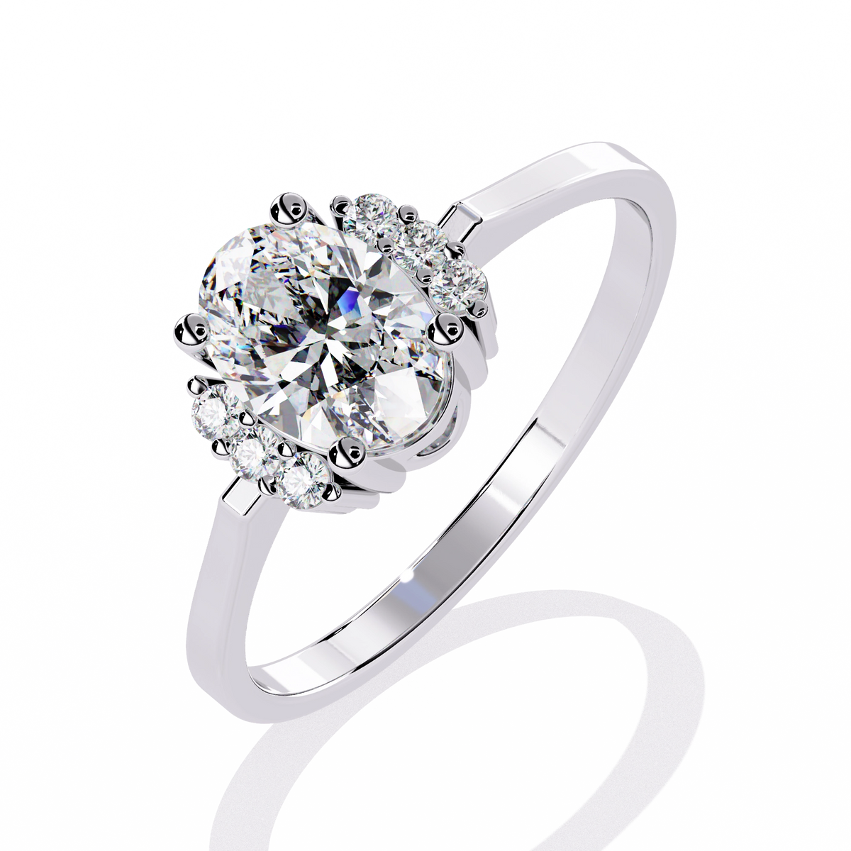 Elegant Oval-Cut Crystal Ring