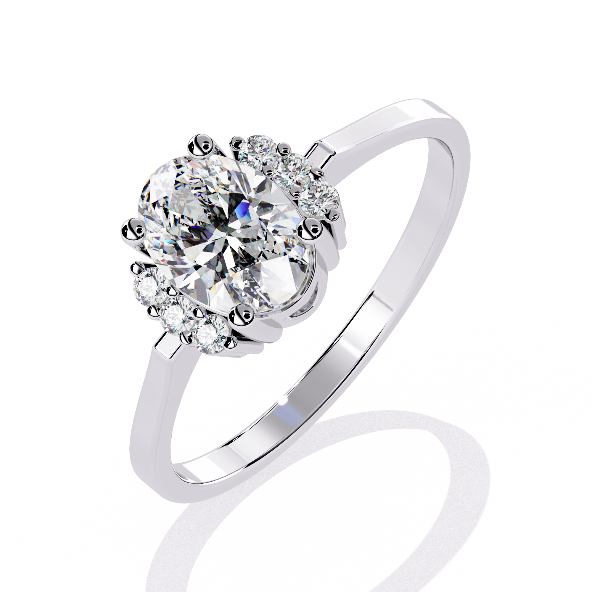 Elegant Oval-Cut Crystal Ring