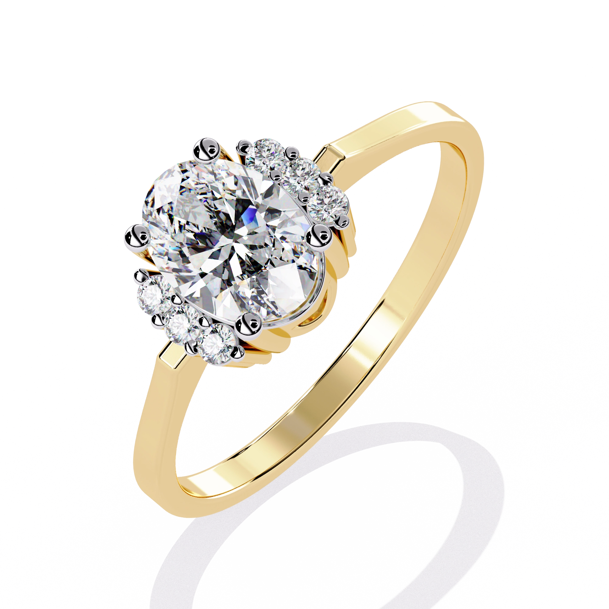 Elegant Oval-Cut Crystal Ring