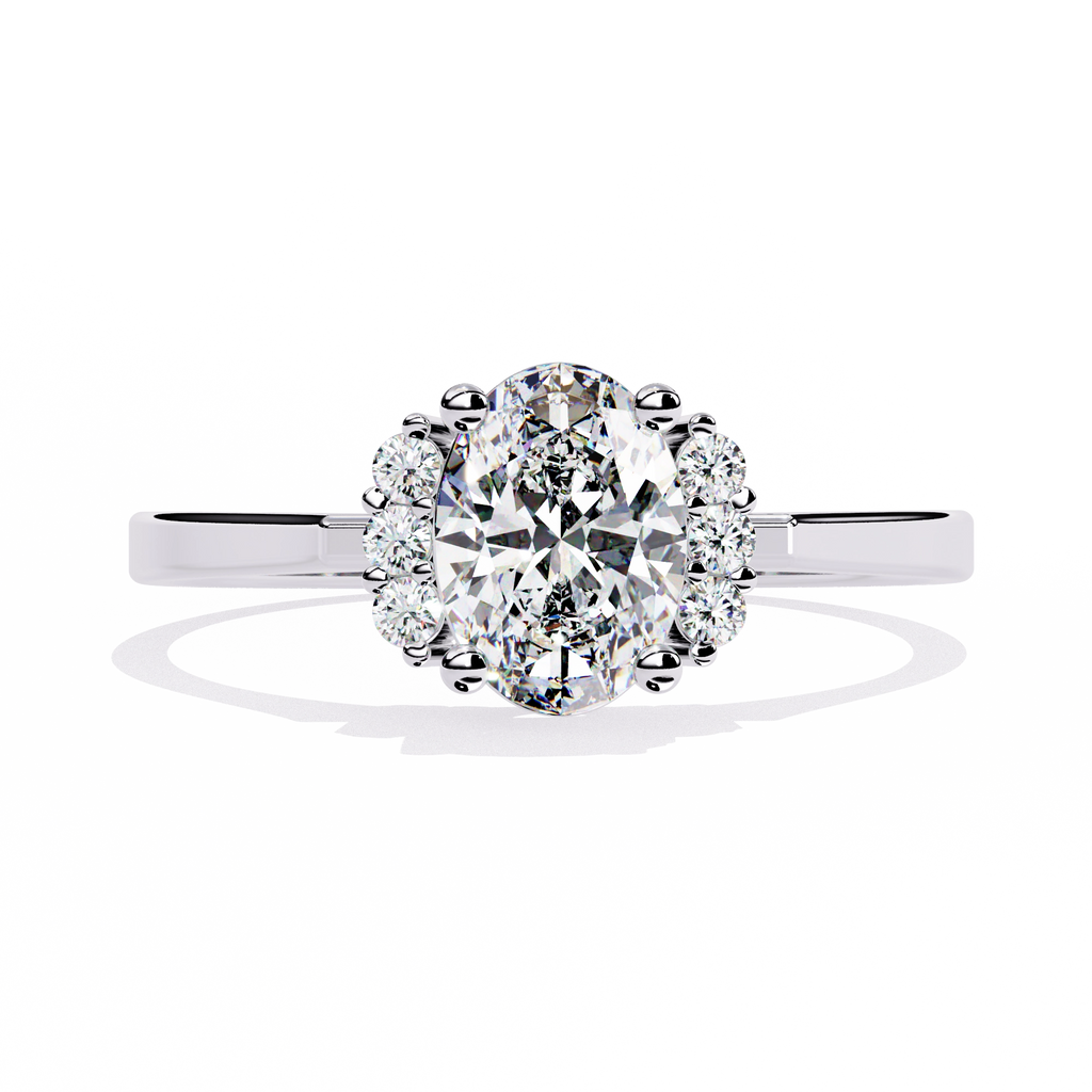 Elegant Oval-Cut Crystal Ring