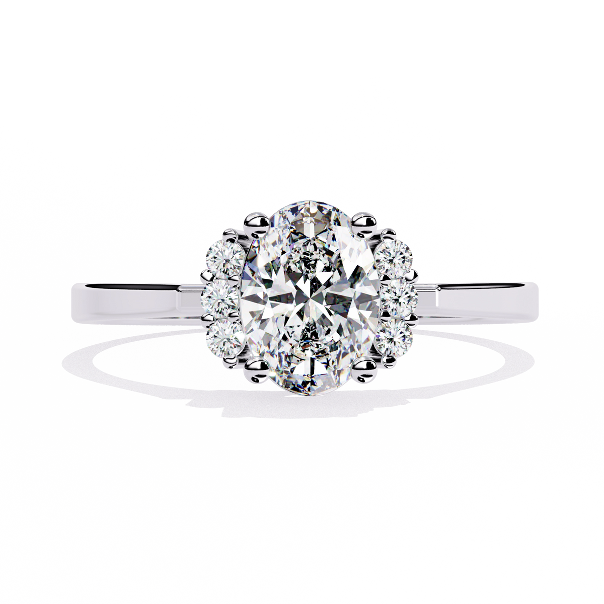Elegant Oval-Cut Crystal Ring